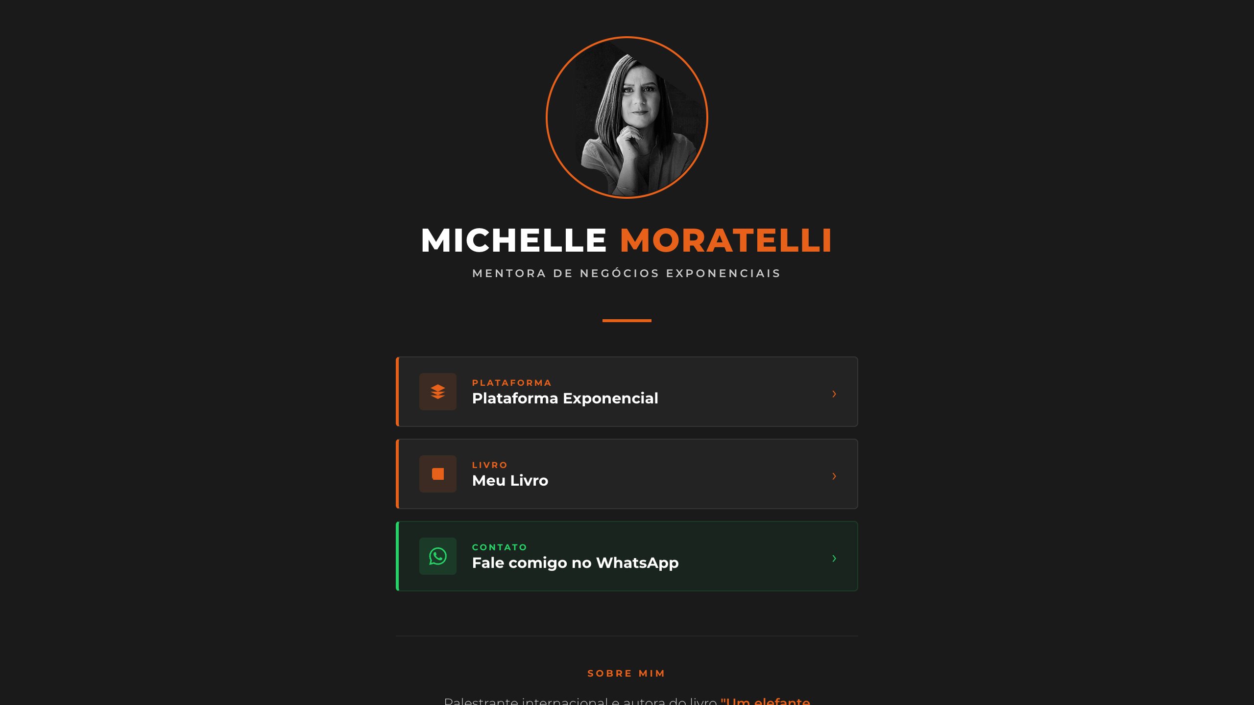 Landing page da nutricionista Michelle Moratelli