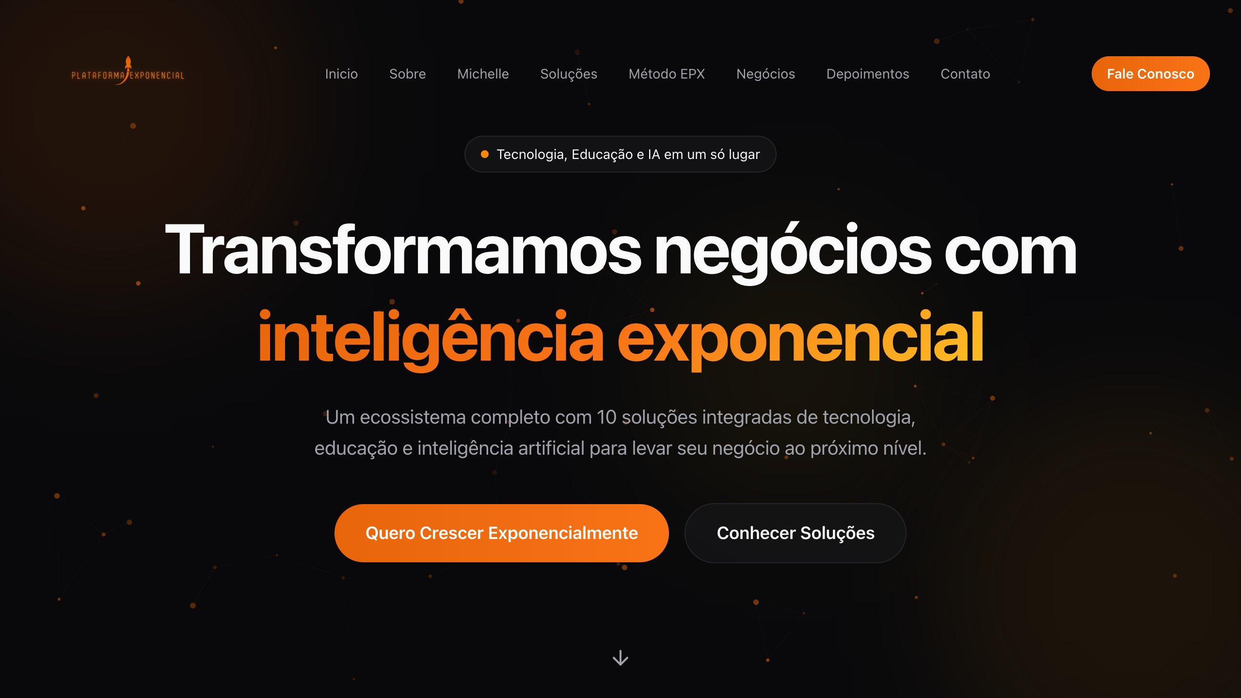 Site institucional da Plataforma Exponencial